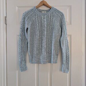 Gap classic cable knit crew neck sweater aqua blue size XS